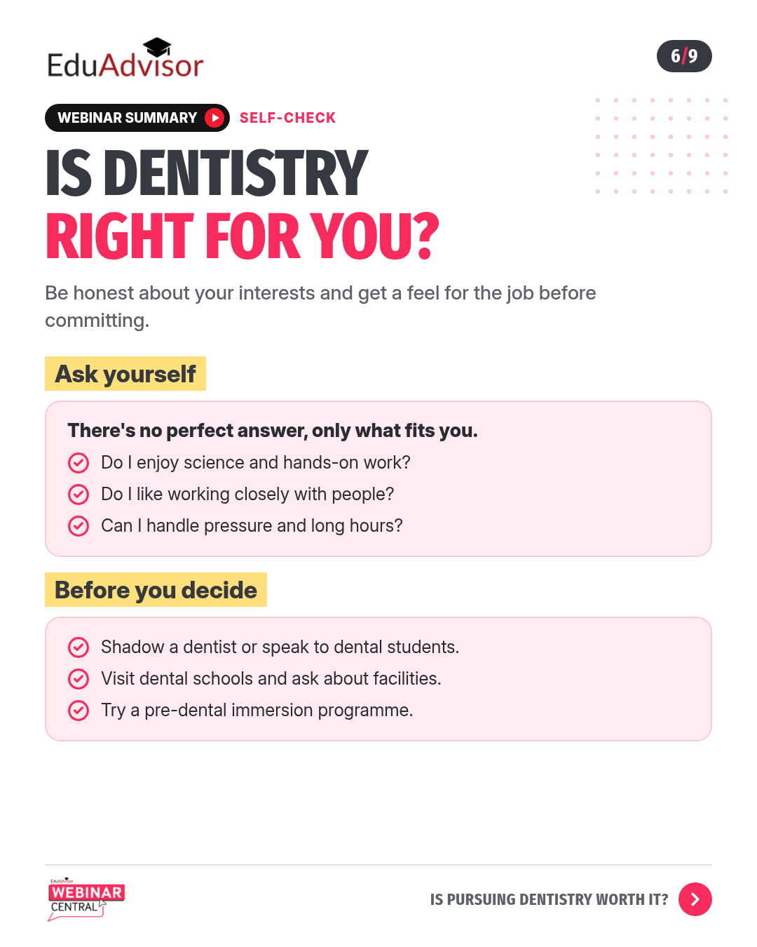 Slide 6: Is dentistry right for you?
